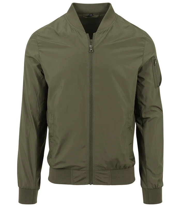 Build Your Brand Build Your Brand Light Bomber jacket in Dark Olive