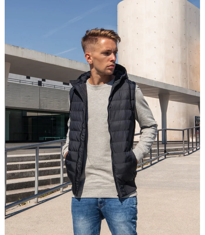 Build Your Brand Build Your Brand Bubble vest in Black/Black
