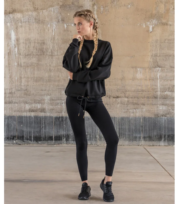 Build Your Brand Build Your Brand Women's oversize crew neck in Black