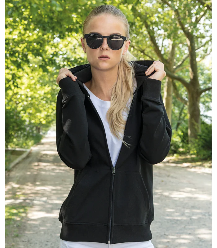 Build Your Brand Build Your Brand Women's terry zip hoodie in Black