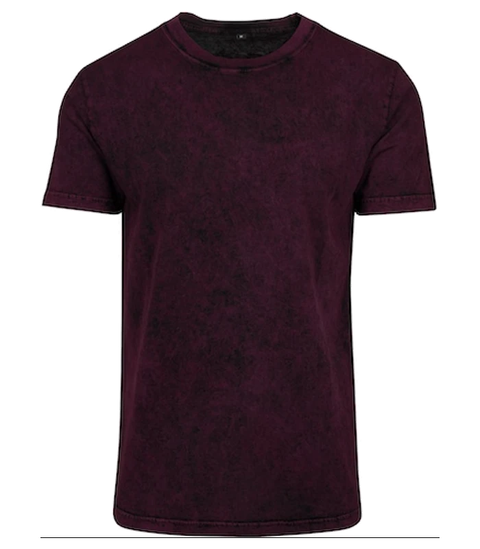 Build Your Brand Build Your Brand Acid washed tee in Berry/Black