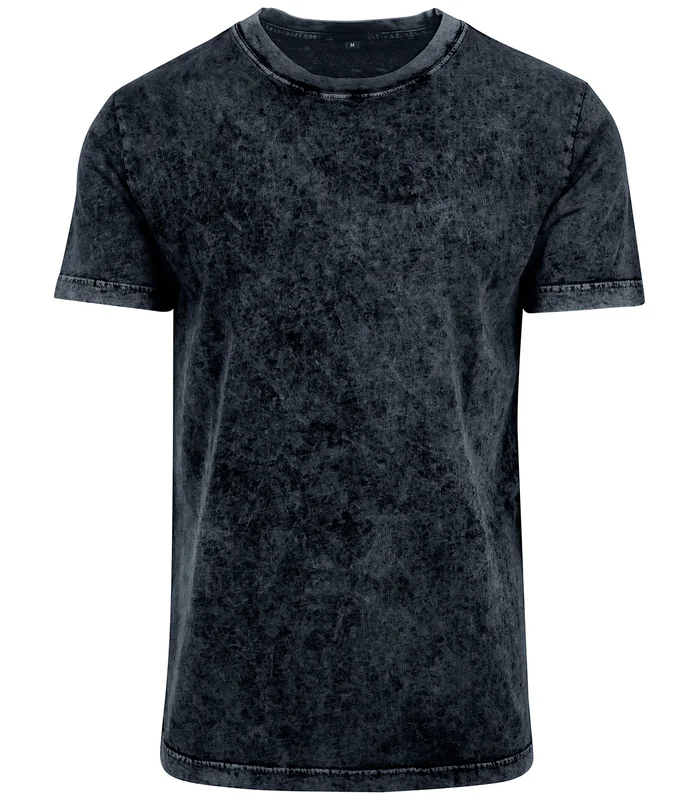 Build Your Brand Build Your Brand Acid washed tee in Dark Grey/White