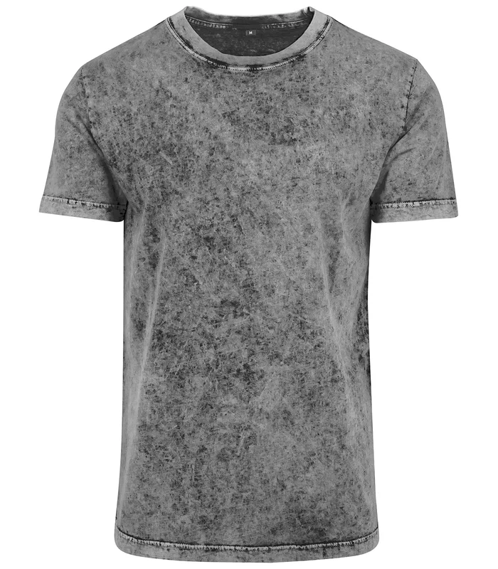 Build Your Brand Build Your Brand Acid washed tee in Grey/Black