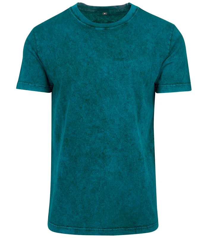 Build Your Brand Build Your Brand Acid washed tee in Teal/Black