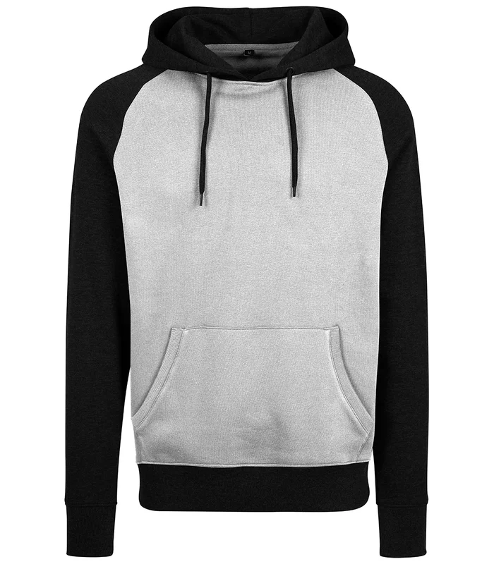 Build Your Brand Build Your Brand Raglan hoodie in Grey/Black
