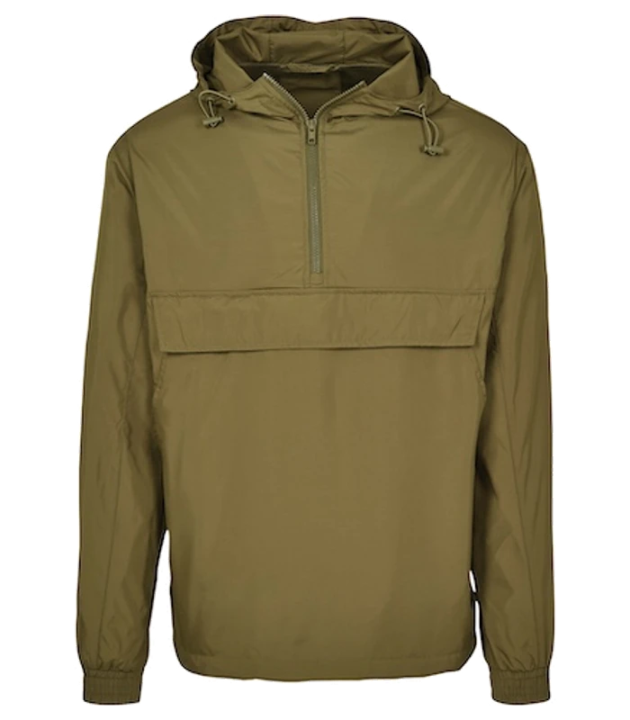 Build Your Brand Build Your Brand Basic pullover jacket in Olive