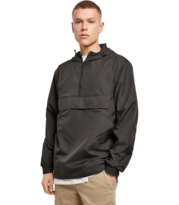 Build Your Brand Build Your Brand Basic pullover jacket in Black
