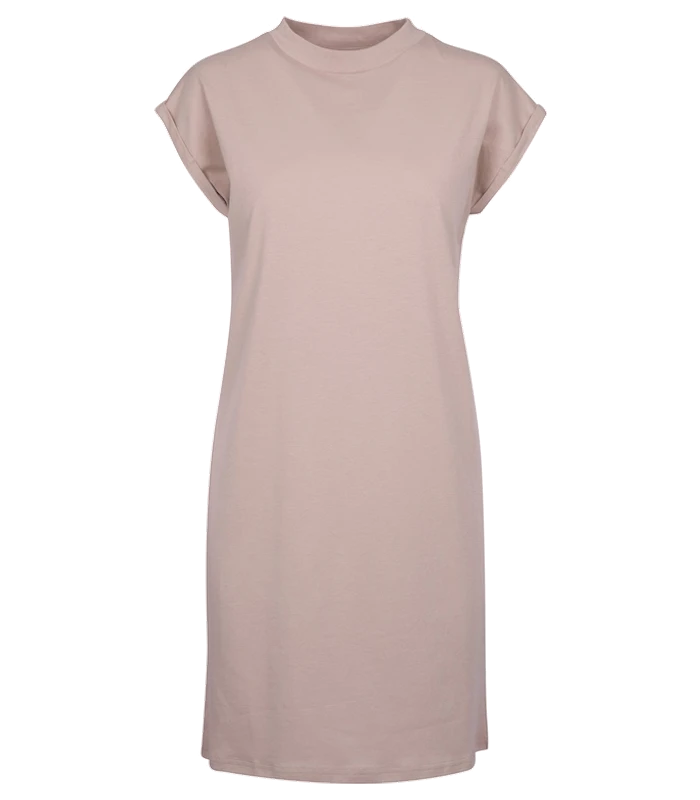Build Your Brand Build Your Brand Women's turtle extended shoulder dress in Dusk Rose