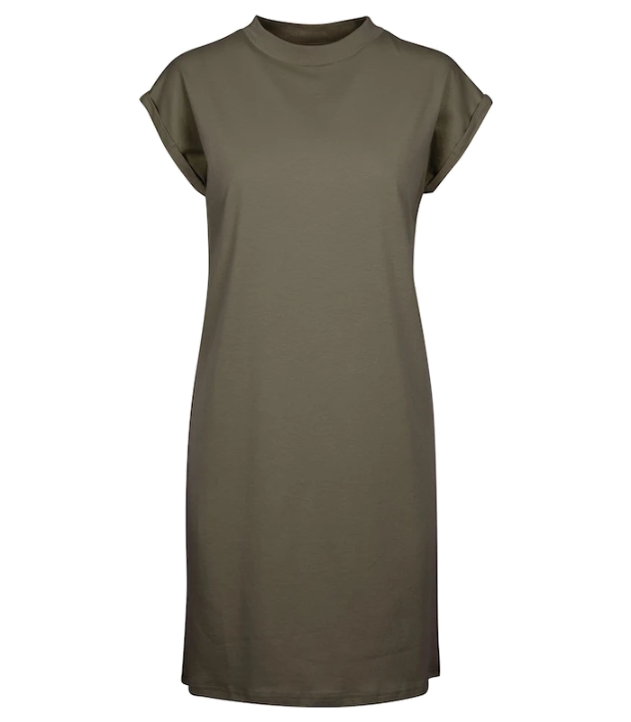 Build Your Brand Build Your Brand Women's turtle extended shoulder dress in Olive