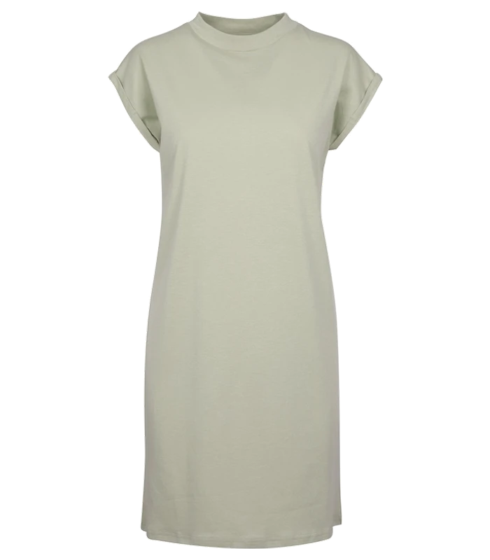 Build Your Brand Build Your Brand Women's turtle extended shoulder dress in Soft Salvia
