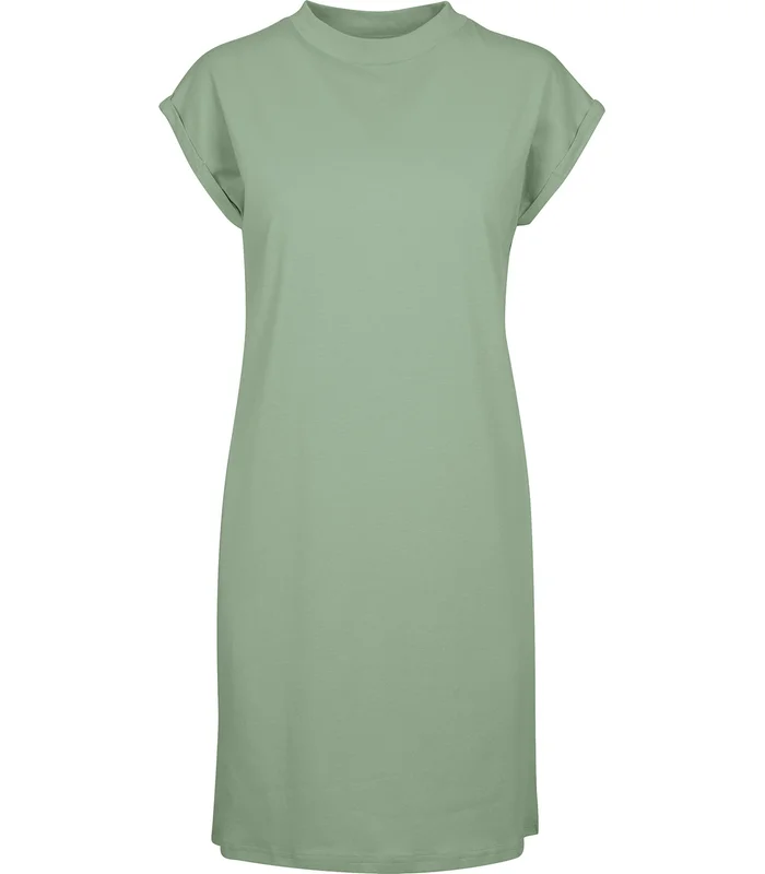 Build Your Brand Build Your Brand Women's turtle extended shoulder dress in Magic Salvia
