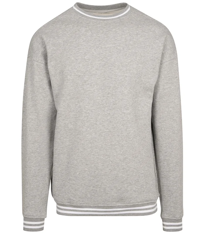Build Your Brand Build Your Brand College sweat crew in Heather Grey/White