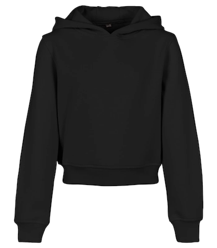 Build Your Brand Build Your Brand Girls cropped sweat hoodie in Black