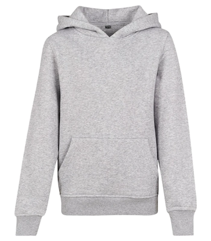 Build Your Brand Build Your Brand Kids basic hoodie in Heather Grey