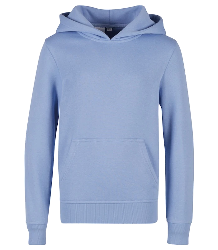 Build Your Brand Build Your Brand Kids basic hoodie in Powder Blue