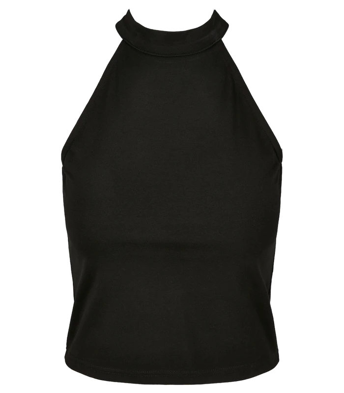 Build Your Brand Build Your Brand Womens turtleneck short top in Black