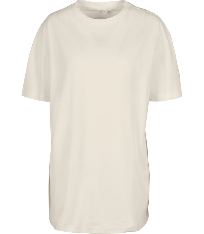 Build Your Brand Build Your Brand Women's oversized boyfriend tee in White Sand