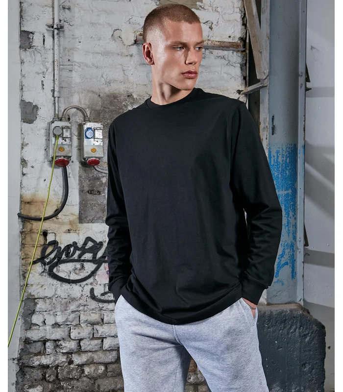 Build Your Brand Build Your Brand Organic long sleeve with cuff rib in Black
