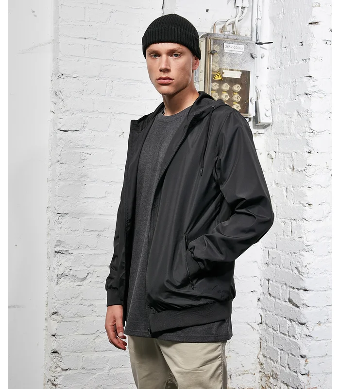 Build Your Brand Build Your Brand Recycled windrunner in Black/Black