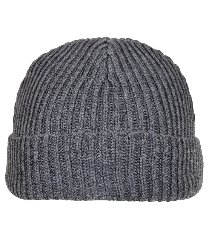 Build Your Brand Build Your Brand Recycled yarn fisherman beanie in Asphalt