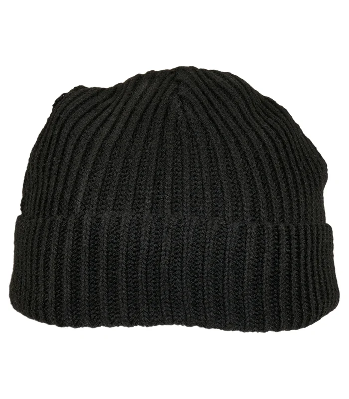 Build Your Brand Build Your Brand Recycled yarn fisherman beanie in Black