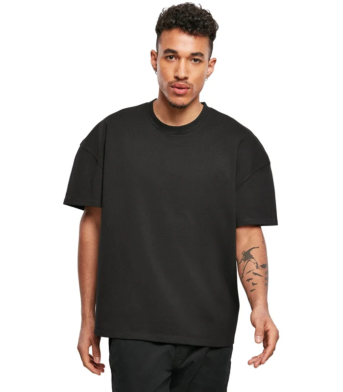 Build Your Brand Build Your Brand Ultra heavy cotton box tee in Black