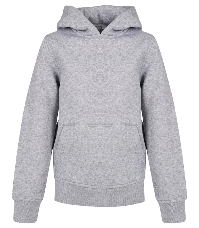 Build Your Brand Build Your Brand Organic kids basic hoodie in Heather Grey