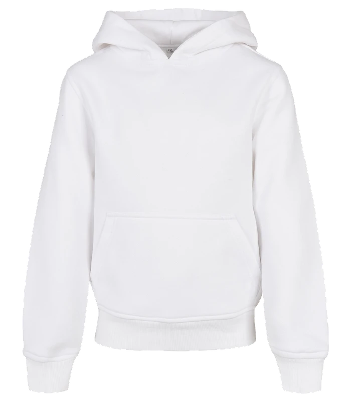 Build Your Brand Build Your Brand Organic kids basic hoodie in White