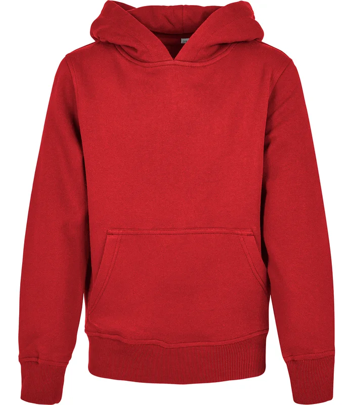 Build Your Brand Build Your Brand Organic kids basic hoodie in City Red