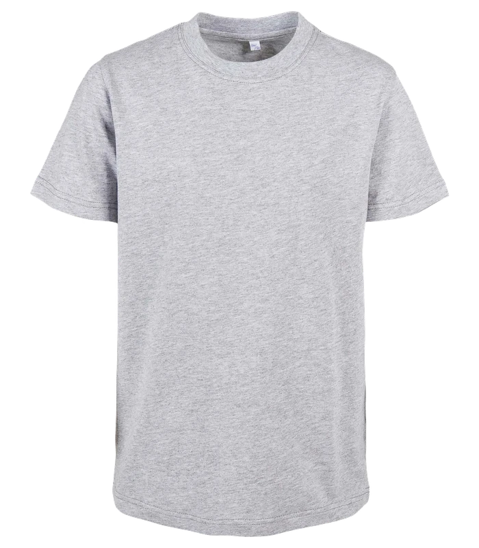 Build Your Brand Build Your Brand Organic kids basic tee in Heather Grey