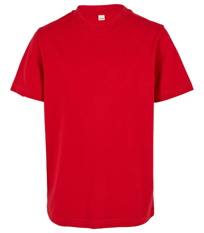 Build Your Brand Build Your Brand Organic kids basic tee in City Red