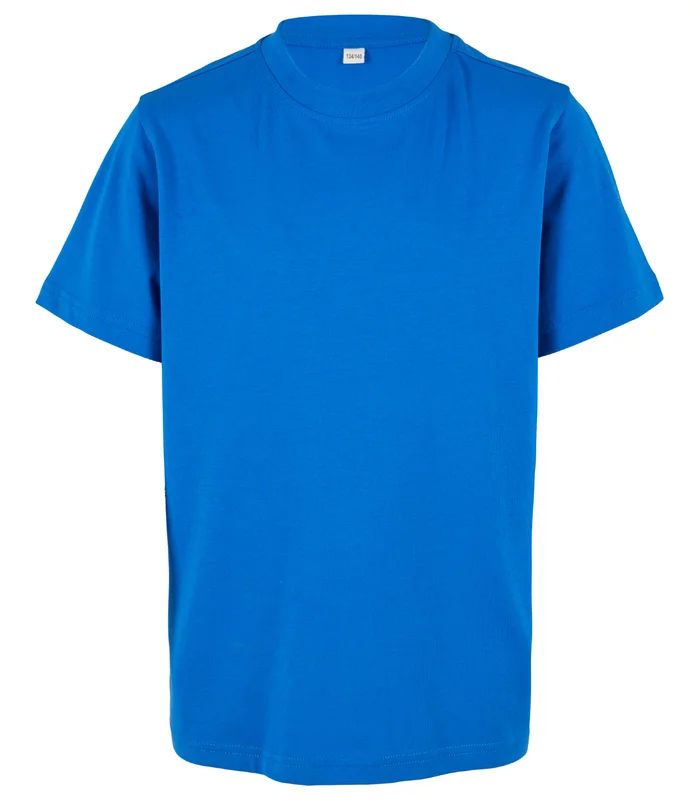 Build Your Brand Build Your Brand Organic kids basic tee in Intense Blue