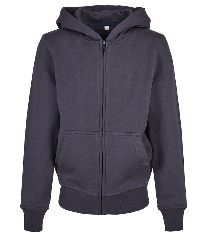 Build Your Brand Build Your Brand Organic kids basic zip hoodie in Navy