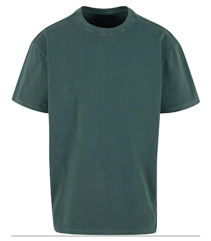 Build Your Brand Build Your Brand Acid washed heavy oversized tee in Bottle Green