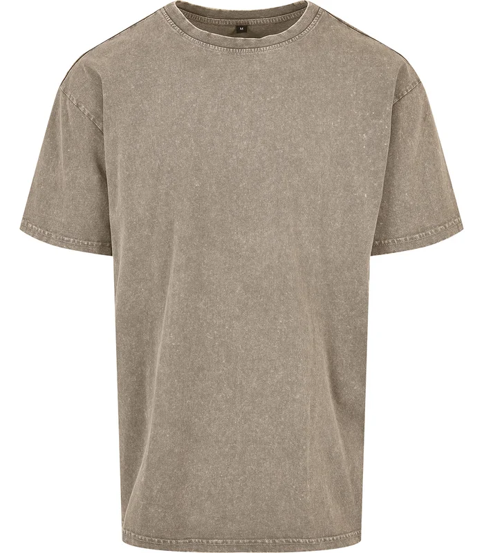 Build Your Brand Build Your Brand Acid washed heavy oversized tee in Dark Khaki*