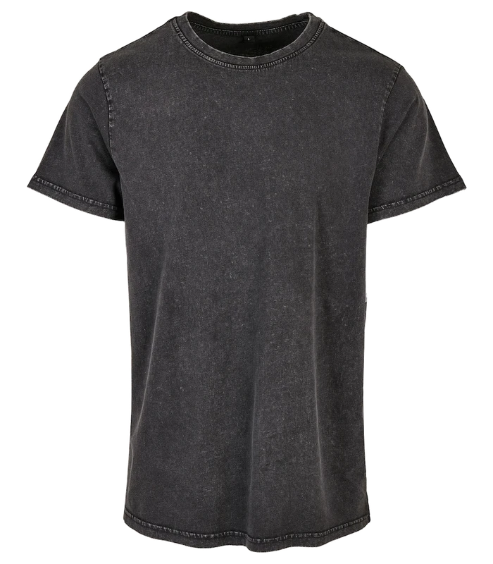 Build Your Brand Build Your Brand Acid washed round neck tee in Black