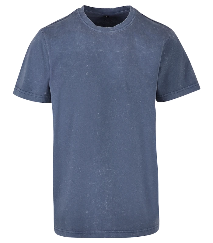 Build Your Brand Build Your Brand Acid washed round neck tee in Vintage Blue