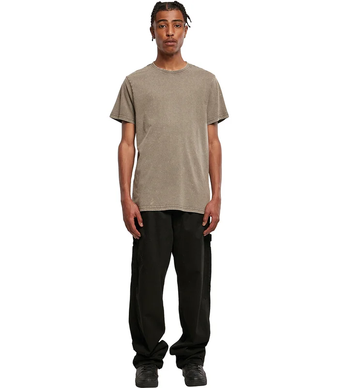 Build Your Brand Build Your Brand Acid washed round neck tee in Asphalt