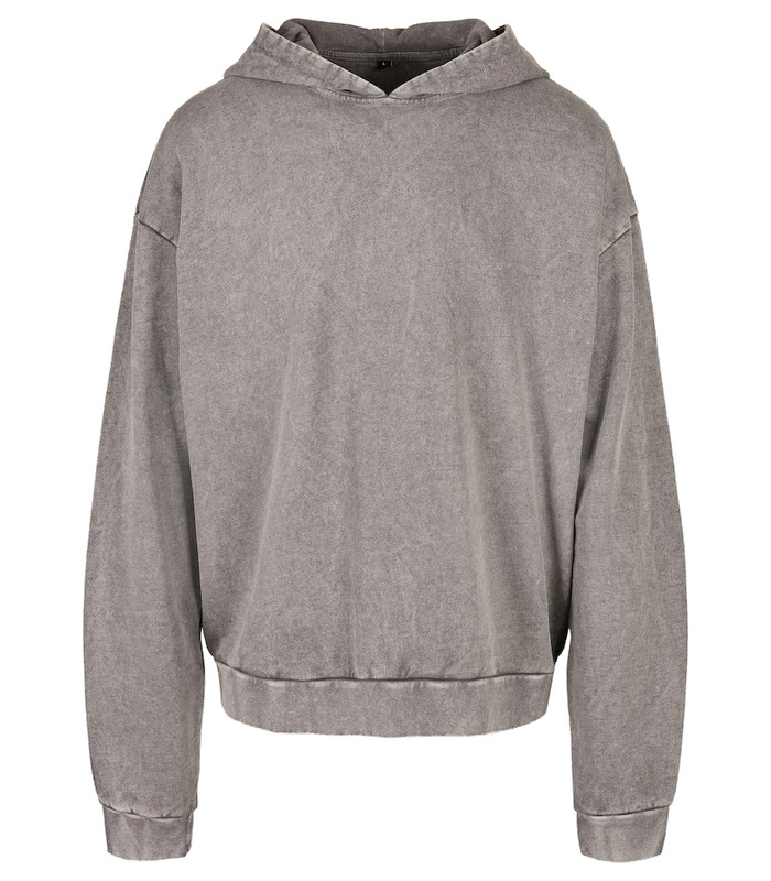 Build Your Brand Build Your Brand Acid washed oversize hoodie in Asphalt