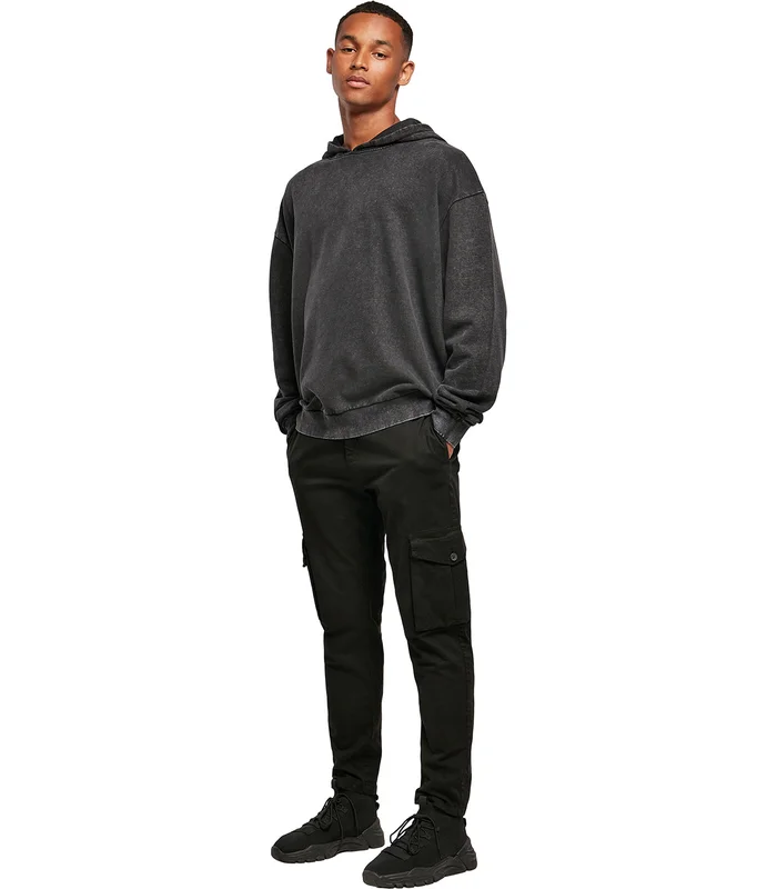 Build Your Brand Build Your Brand Acid washed oversize hoodie in Asphalt