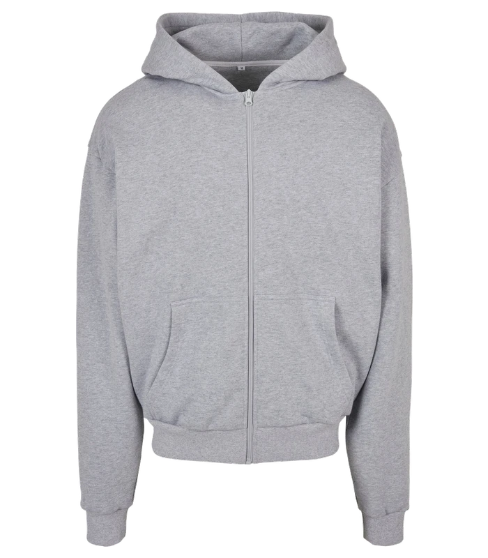 Build Your Brand Build Your Brand Ultra heavy zip hoodie in Heather Grey