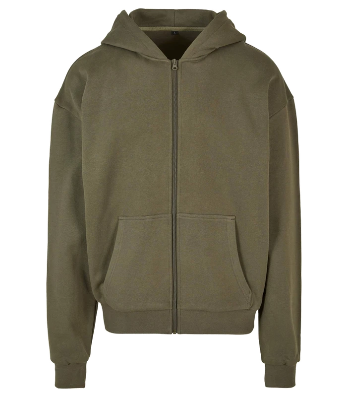 Build Your Brand Build Your Brand Ultra heavy zip hoodie in Olive