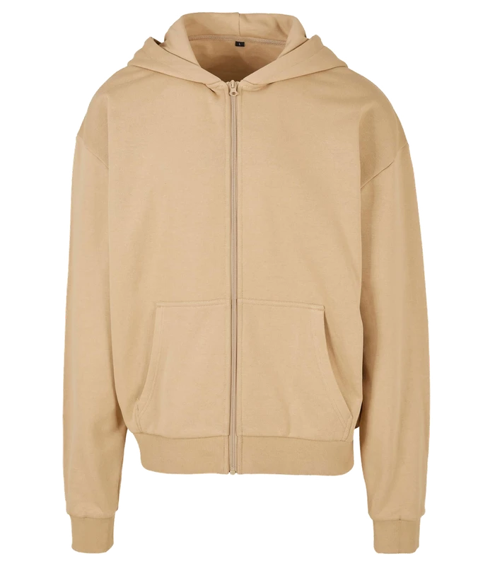 Build Your Brand Build Your Brand Ultra heavy zip hoodie in Union Beige