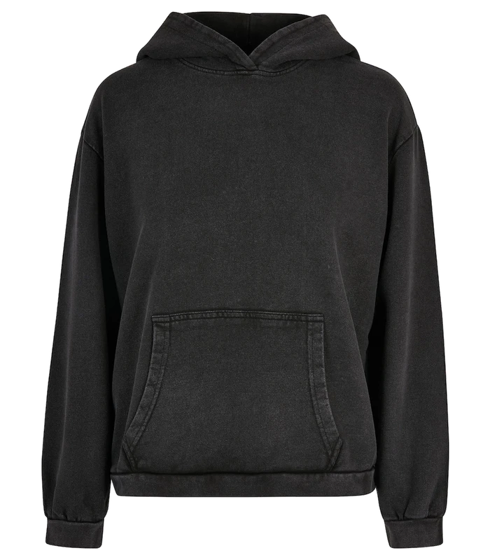 Build Your Brand Build Your Brand Women's acid washed oversized hoodie in Black