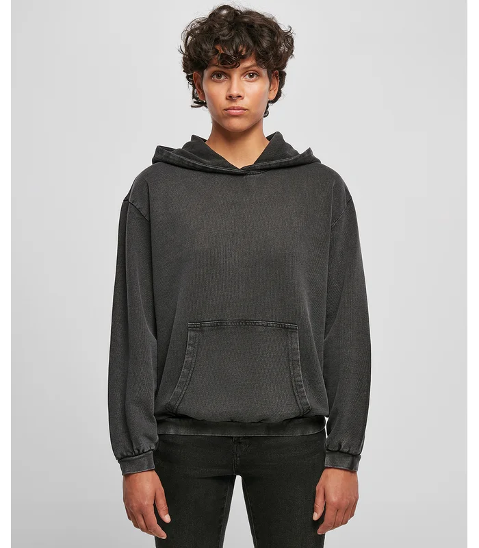 Build Your Brand Build Your Brand Women's acid washed oversized hoodie in Asphalt