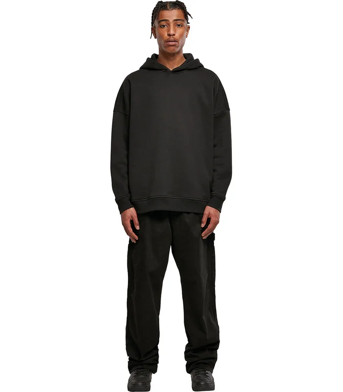 Build Your Brand Build Your Brand Oversized cut-on sleeve hoodie in Black