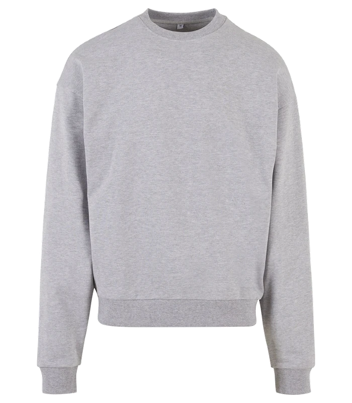 Build Your Brand Build Your Brand Ultra-heavy cotton crew neck in Heather Grey