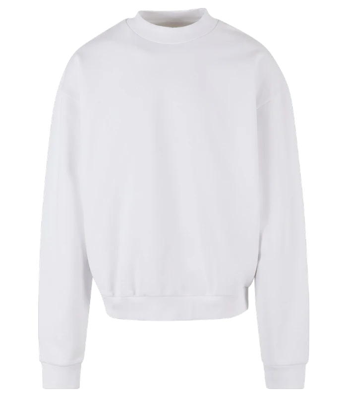 Build Your Brand Build Your Brand Ultra-heavy cotton crew neck in White