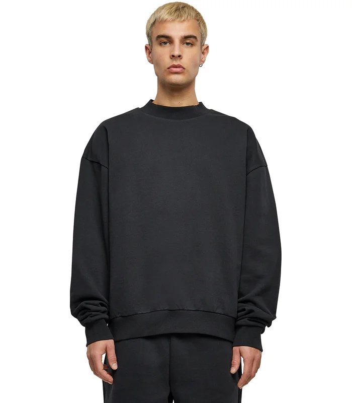 Build Your Brand Build Your Brand Ultra-heavy cotton crew neck in Black