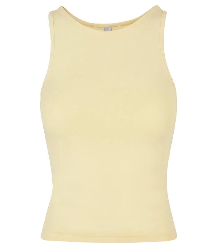 Build Your Brand Build Your Brand Womens racerback top in Soft Yellow